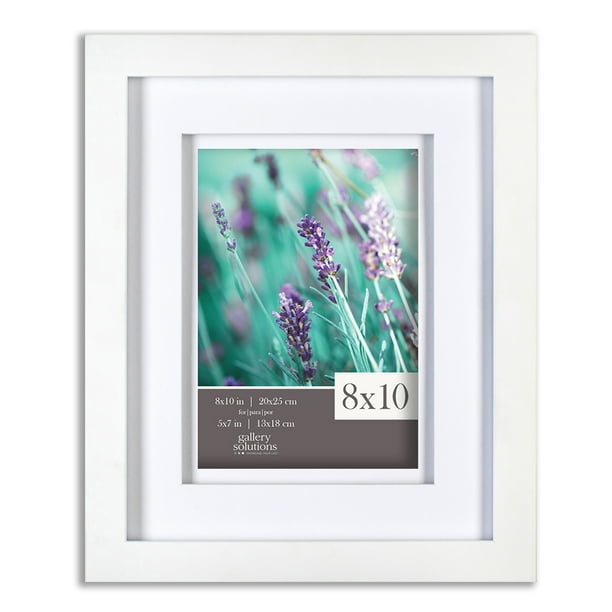 Gallery Solutions Photo 8x10 Flat Tabletop or Wall Frame with Double White Mat for 5x7 Picture 8 x 10, Gallery Solutions Photo 8x10 Flat Tabletop or Wall Frame with Double White Mat for 5x7 Picture 8 x 10,